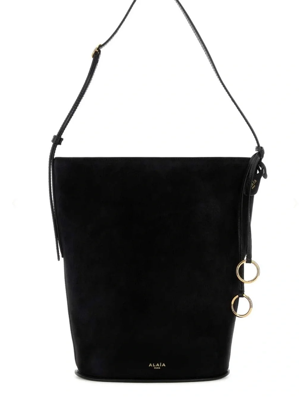 Alaïa Black Suede Bucket Shoulder Bag